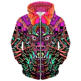 ACID DRAGON GLOW ZIP UP HOODIE