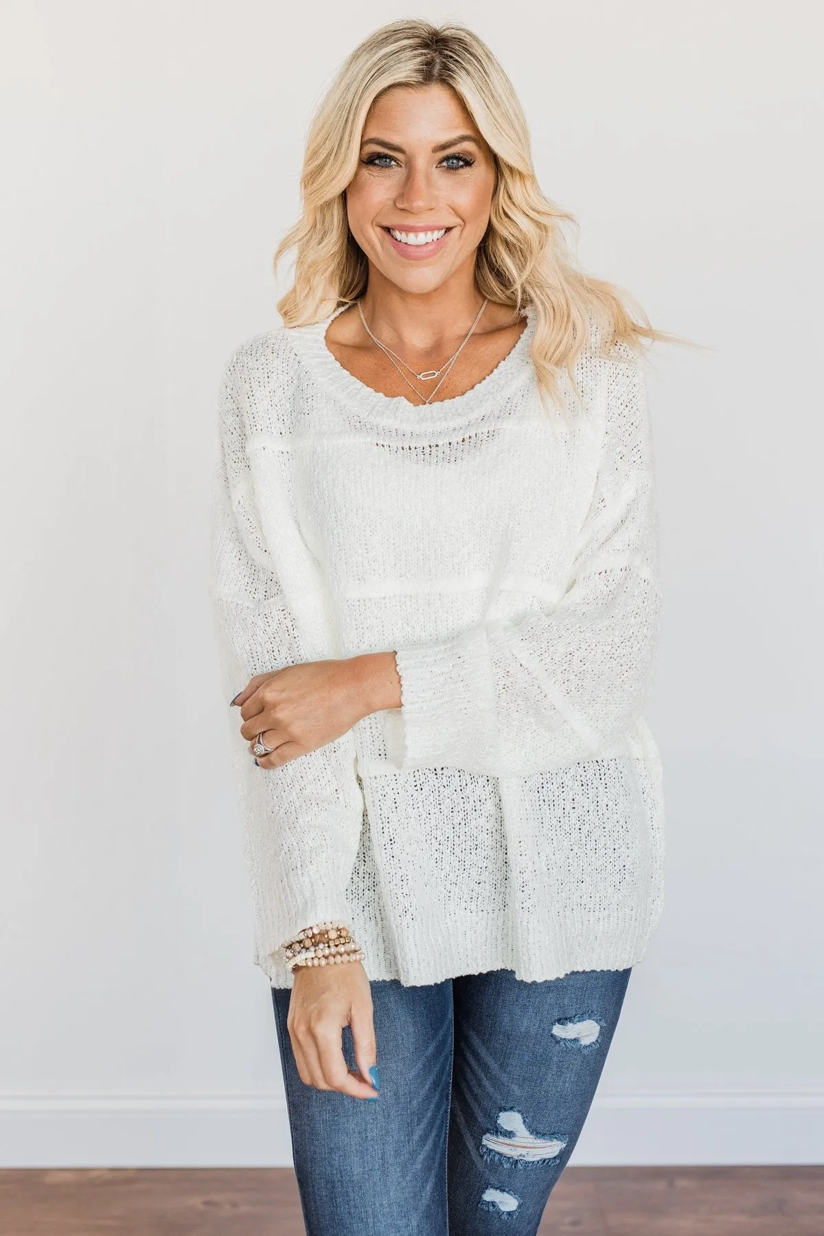 All We Need Knit Sweater- Cream