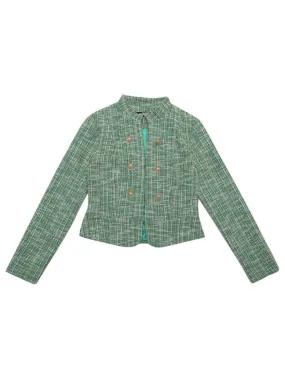 Allegra K - Vintage Cropped Peplum Tweed Jackets