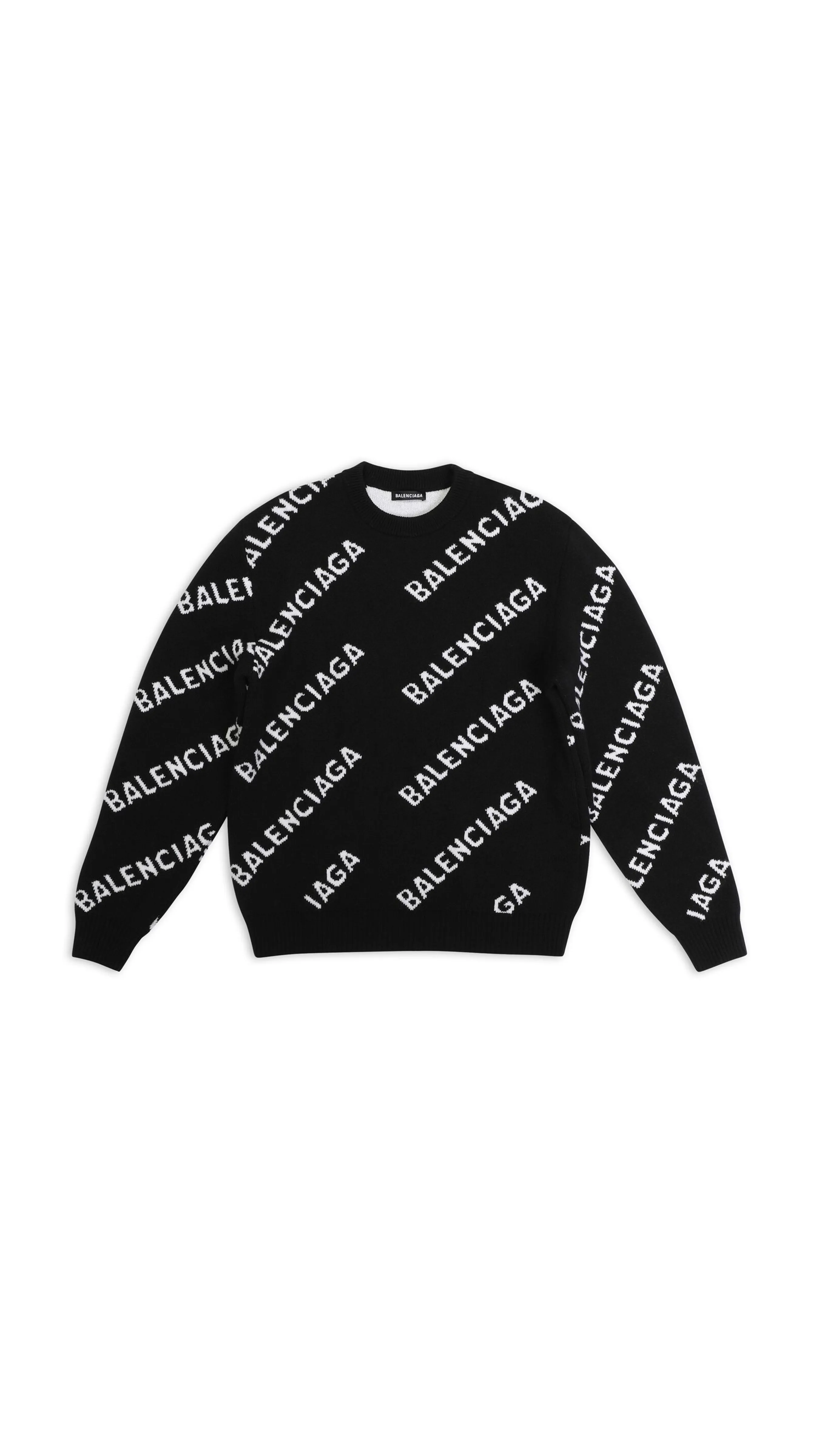 Allover Logo Knit Sweater - Black/White