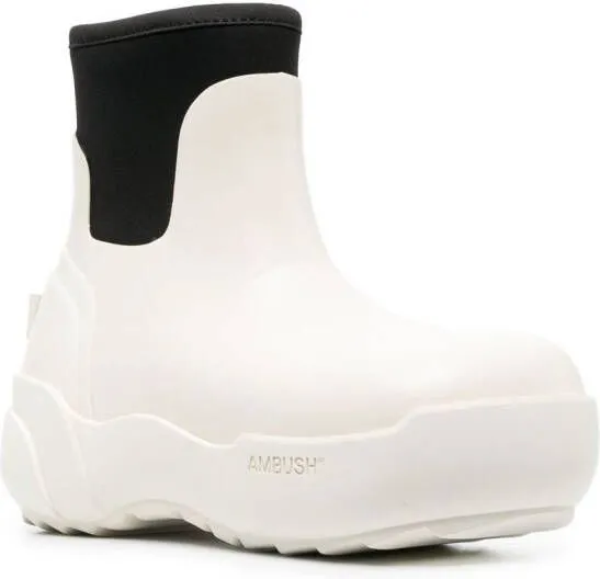 AMBUSH panelled ankle boots White