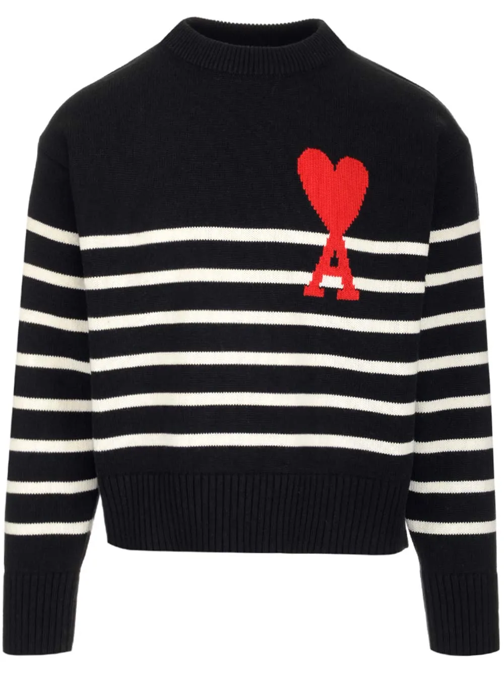 AMI De Coeur Striped Crewneck Sweater