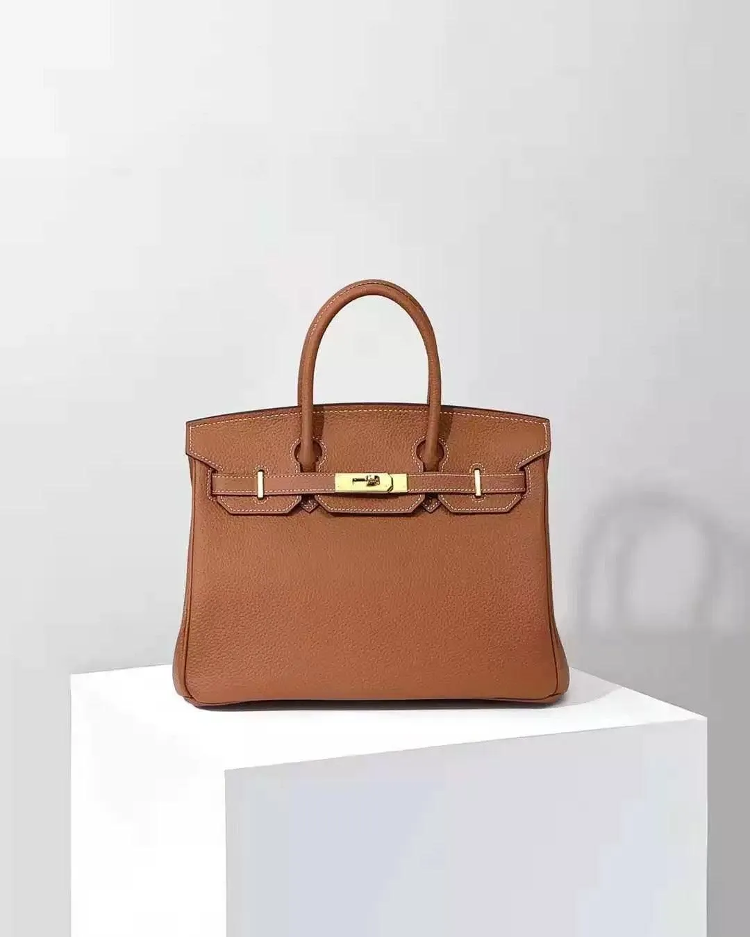 Angela Togo Leather Tote Padlock Bag