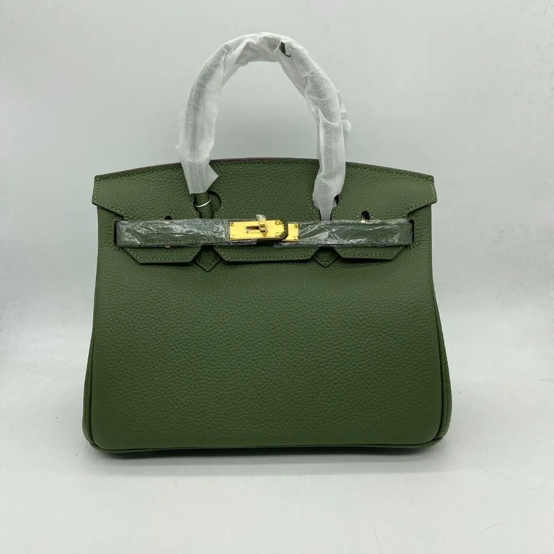 Angela Togo Leather Tote Padlock Bag