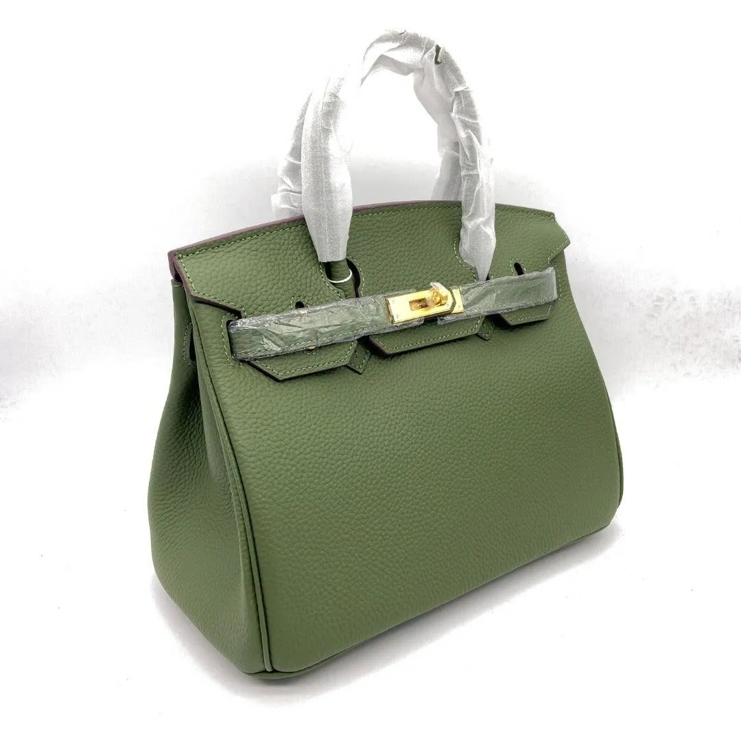 Angela Togo Leather Tote Padlock Bag