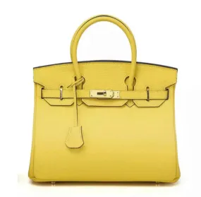 Angela Togo Leather Tote Padlock Bag