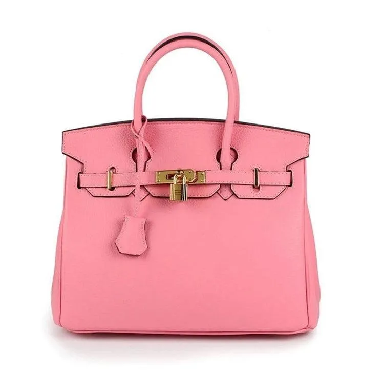 Angela Togo Leather Tote Padlock Bag