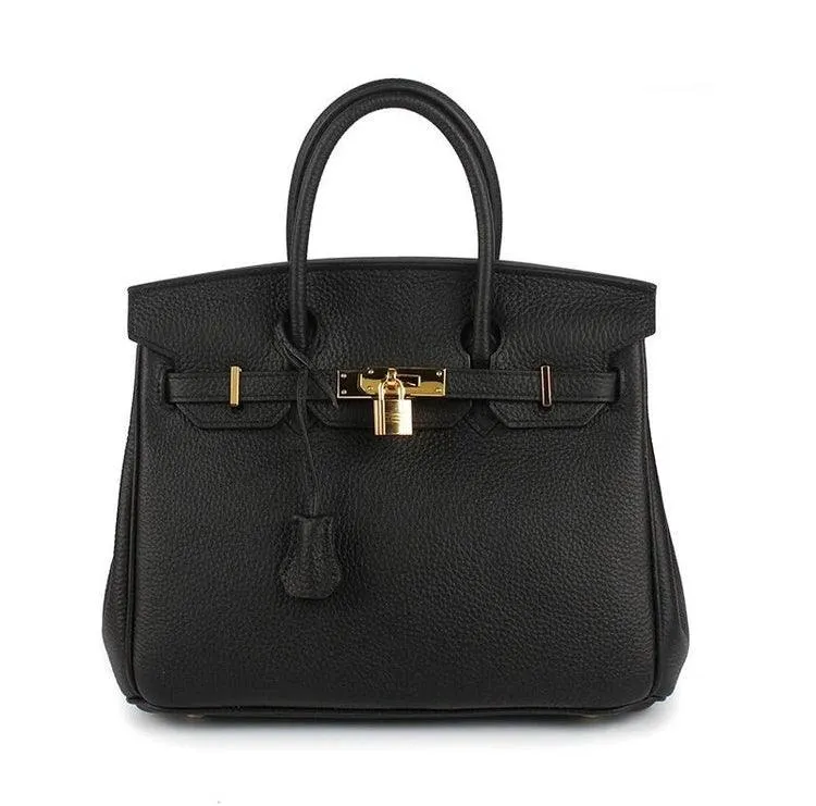 Angela Togo Leather Tote Padlock Bag