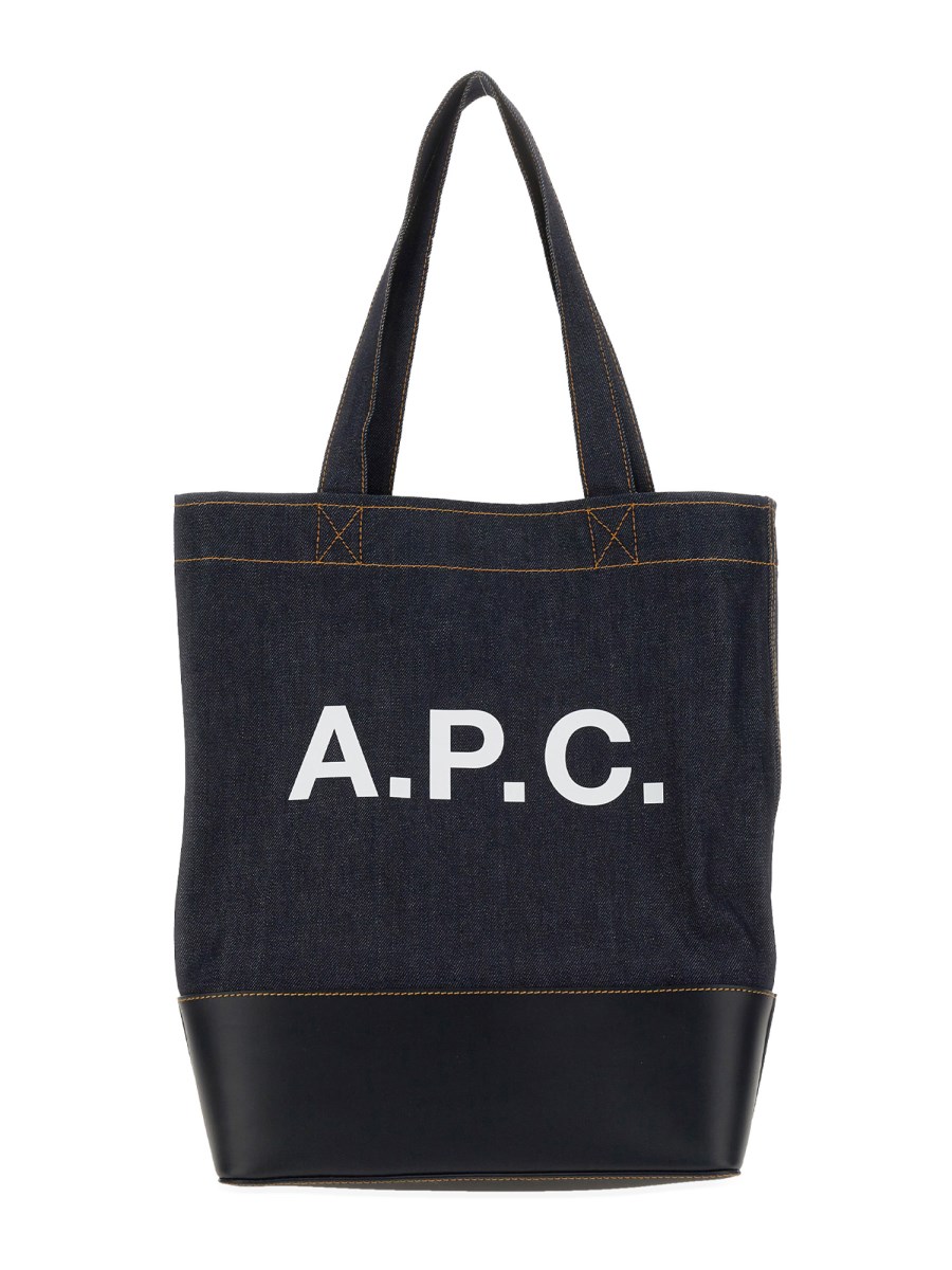 A.P.C.    AXELLE DENIM TOTE BAG WITH LOGO