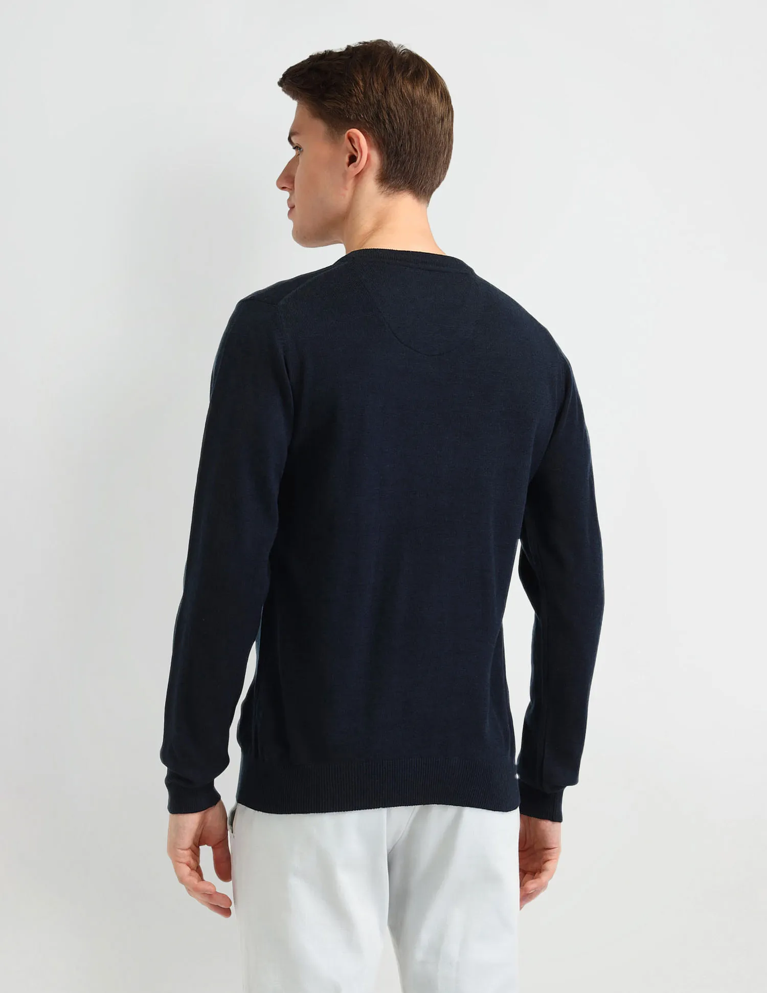 Arrow Solid Regular Fit Sweater