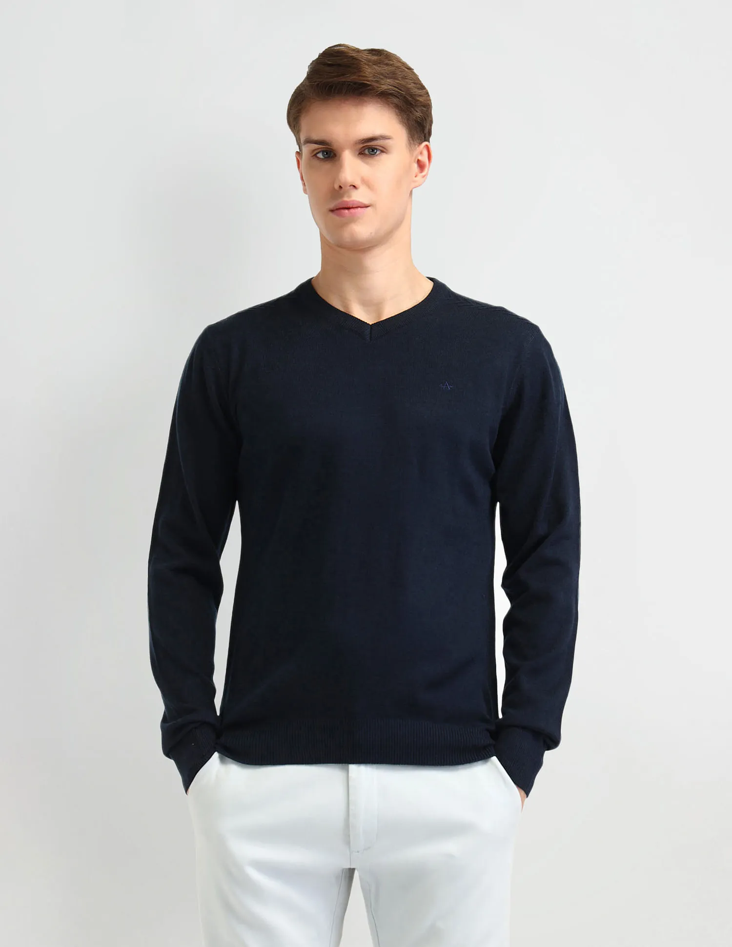 Arrow Solid Regular Fit Sweater