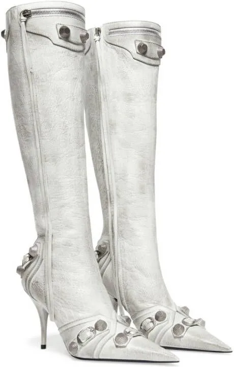 Balenciaga Cagole point-toe boots White