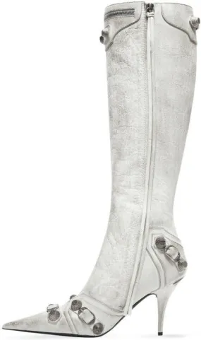 Balenciaga Cagole point-toe boots White