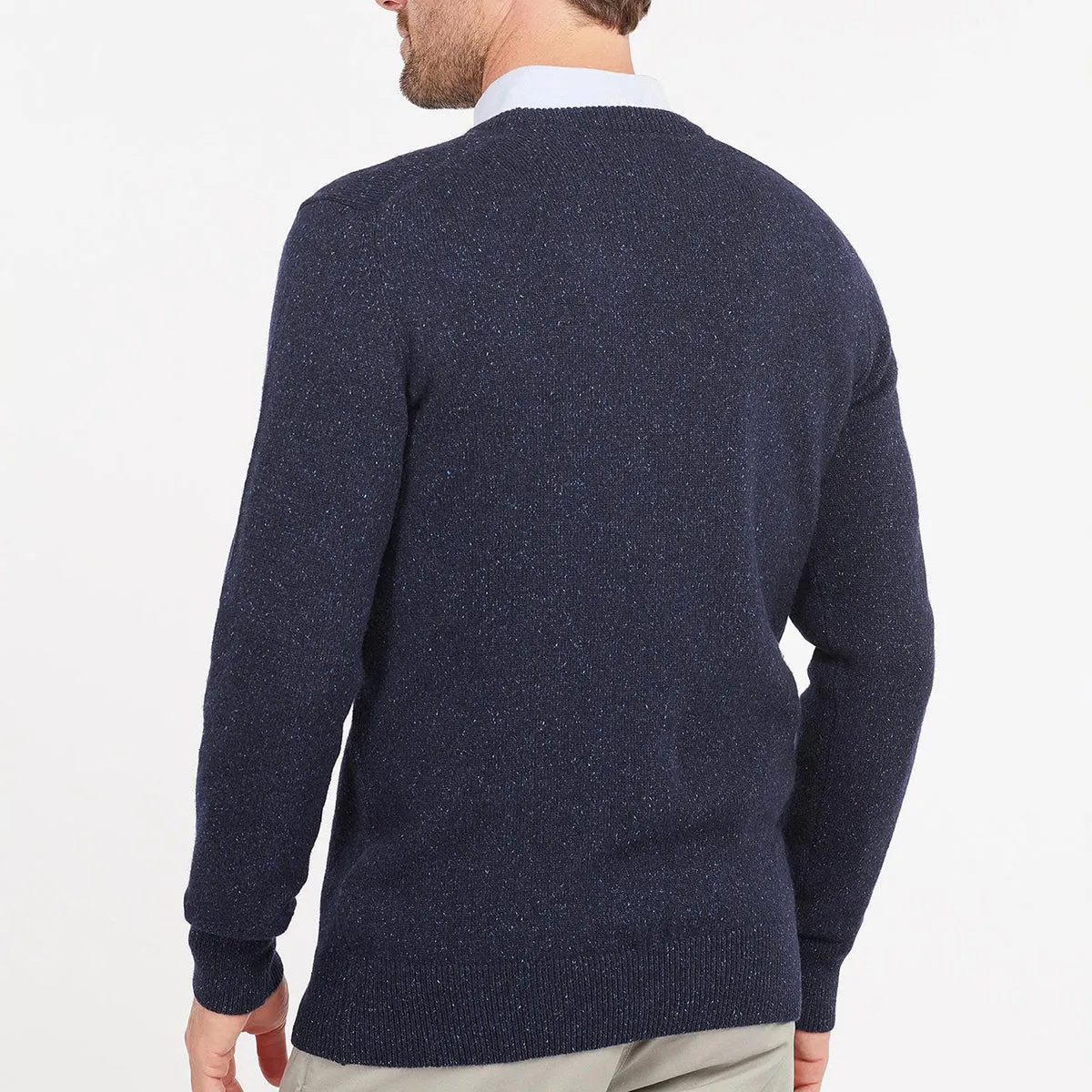 Barbour - Tisbury Crew Neck Jumper in Navy Fleck