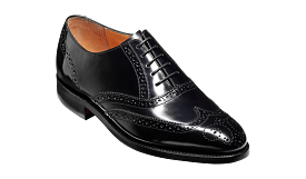 Barker Albert Full Brogue Shoe - Hi Shine Black