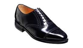 Barker Alfred Half Brogue Shoe - Hi Shine Black