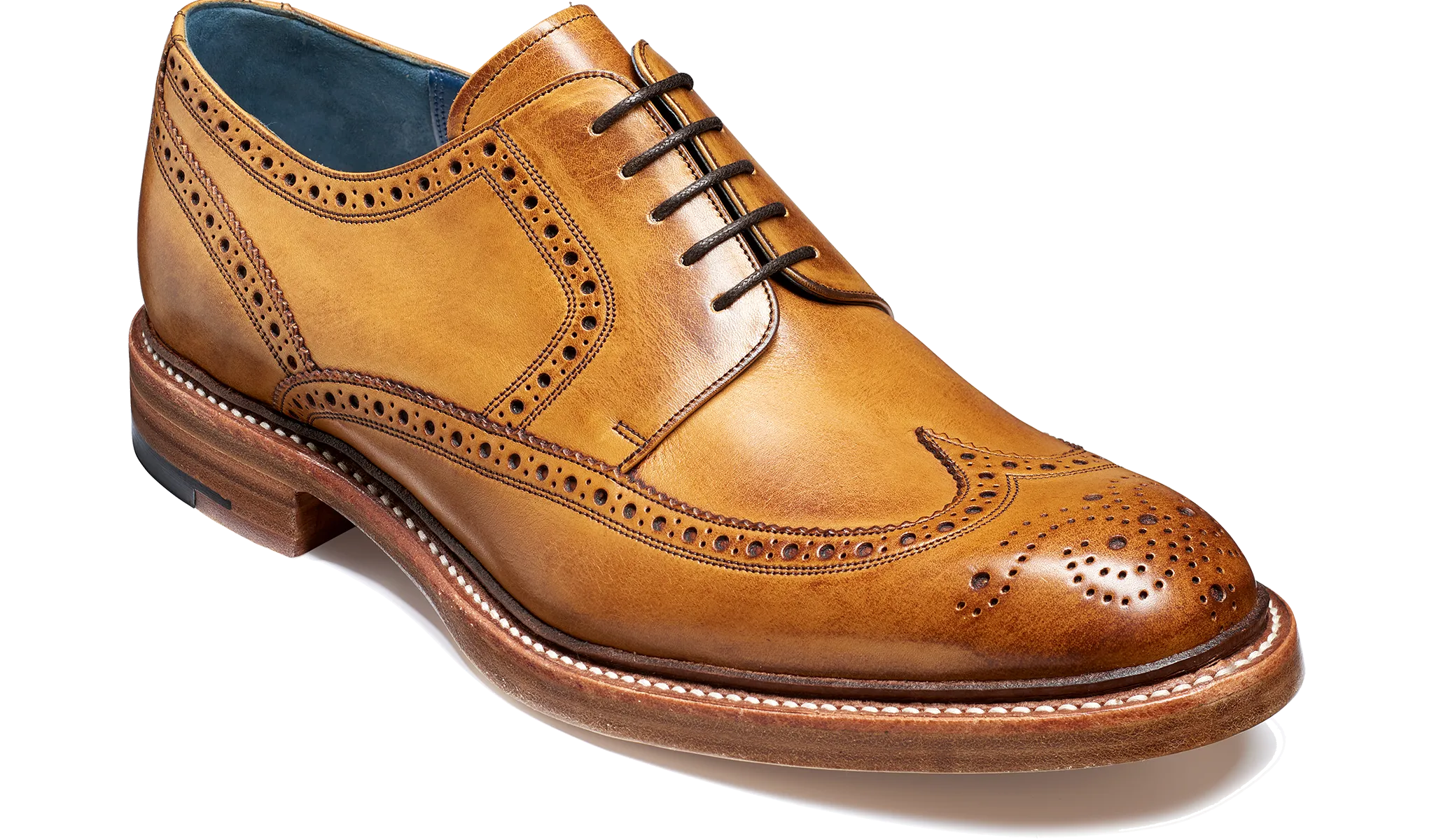 Barker Bailey Classic wing tip Derby - Cedar Hand Painted