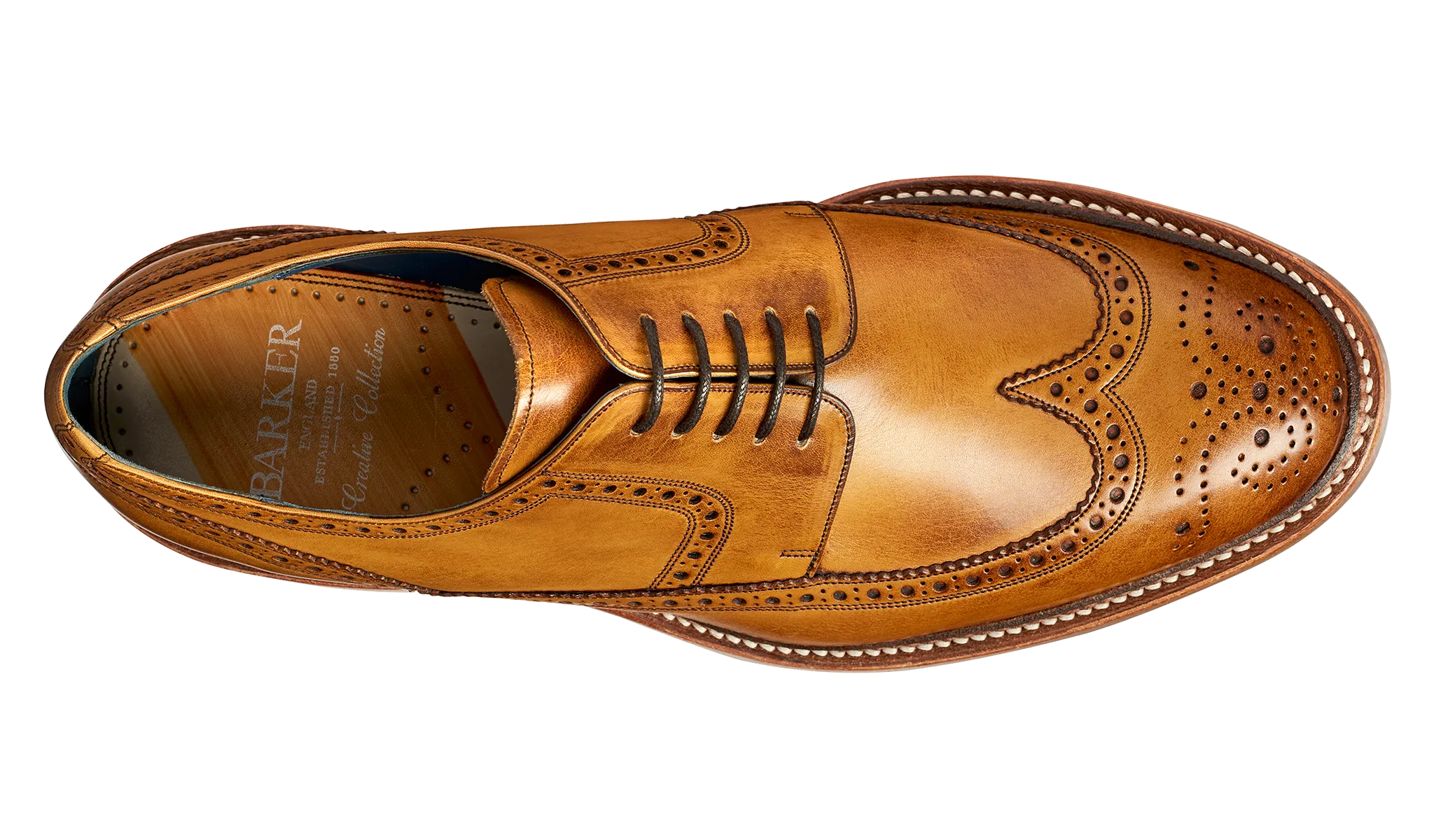 Barker Bailey Classic wing tip Derby - Cedar Hand Painted