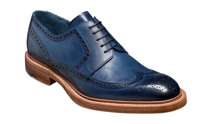 Barker Bailey Classic wing tip Derby - Navy Hand Painted