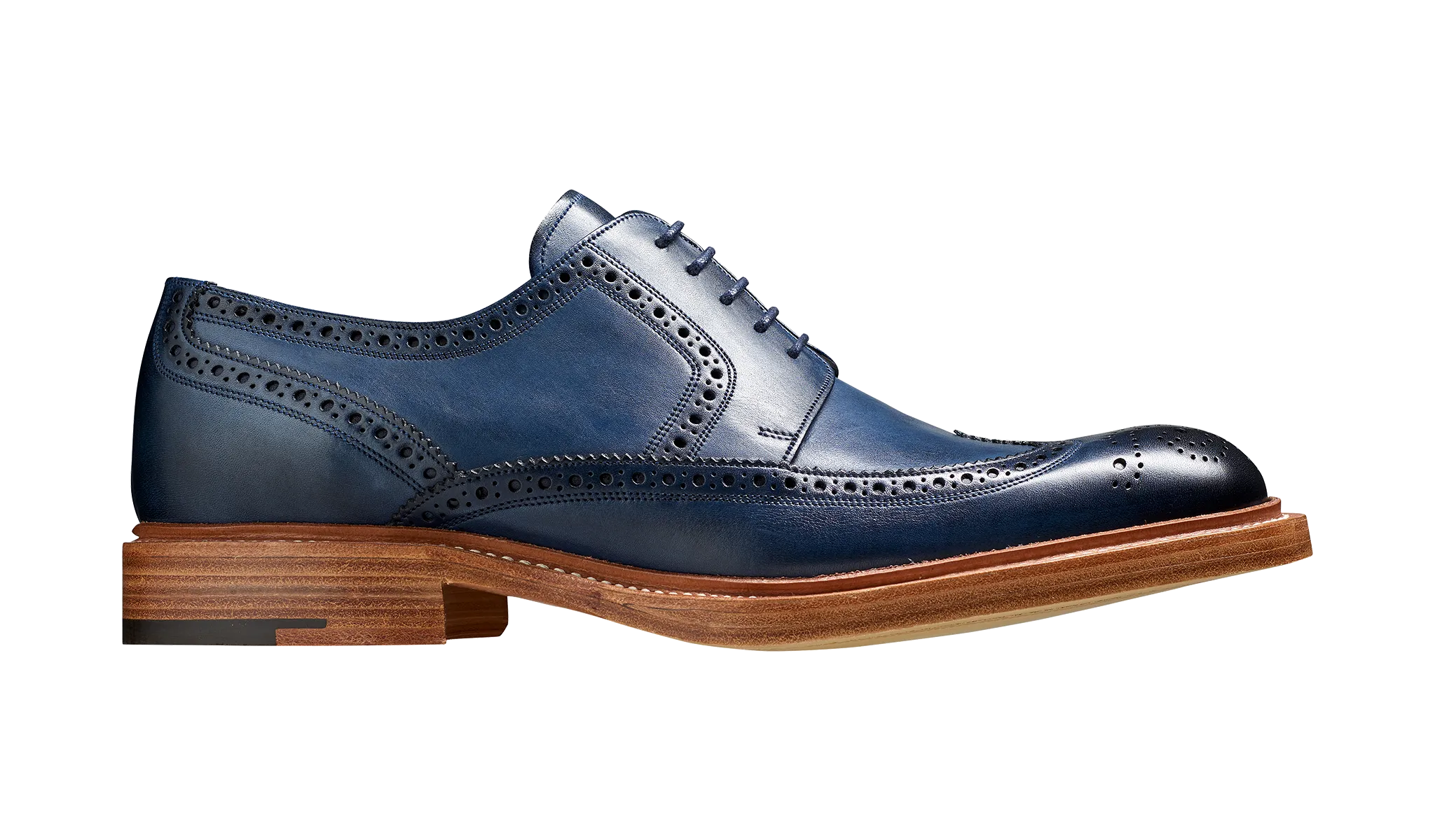 Barker Bailey Classic wing tip Derby - Navy Hand Painted