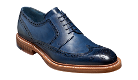 Barker Bailey Classic wing tip Derby - Navy Hand Painted