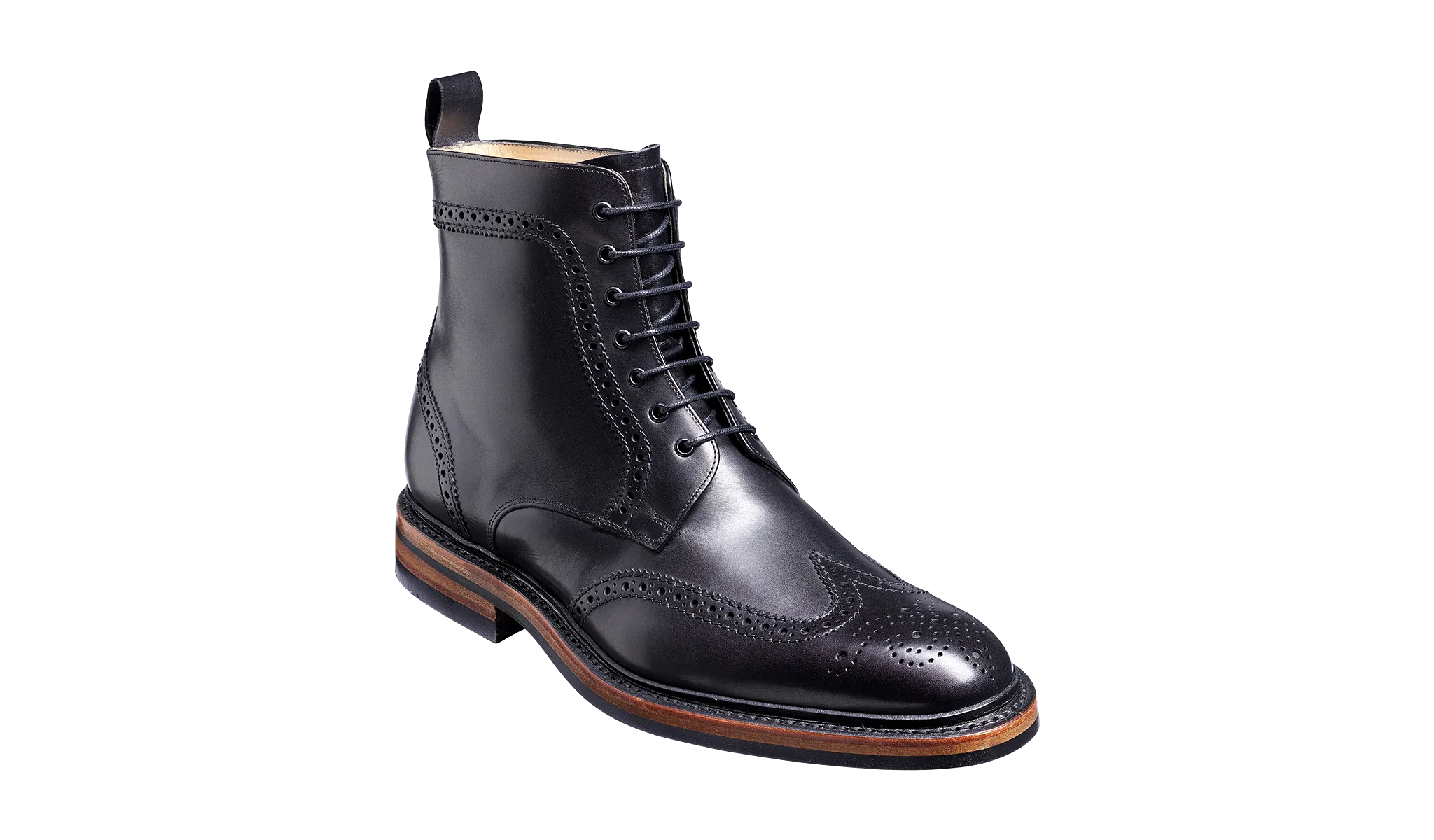 Barker Calder Rugged Wind Cap Boot- Black Calf