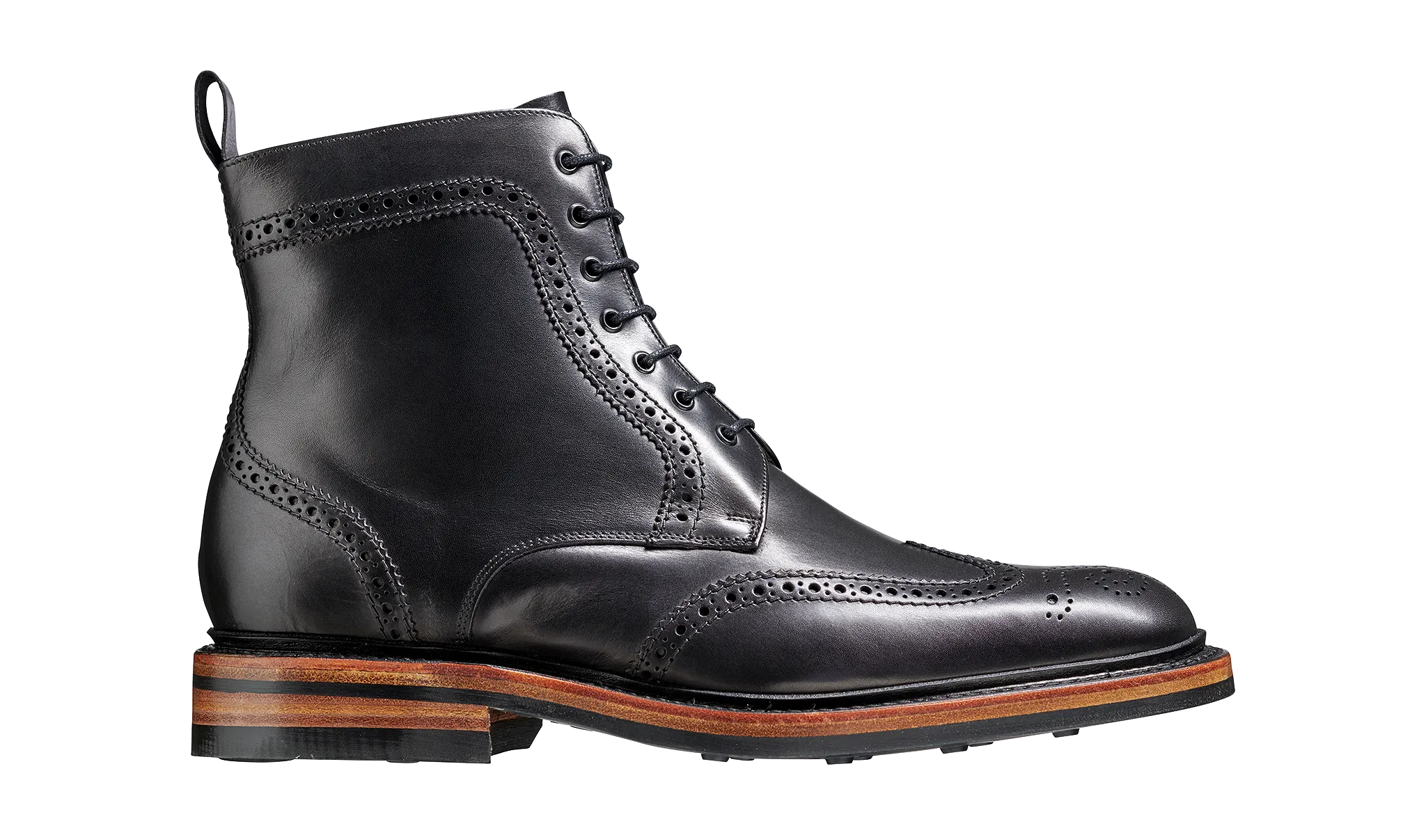 Barker Calder Rugged Wind Cap Boot- Black Calf