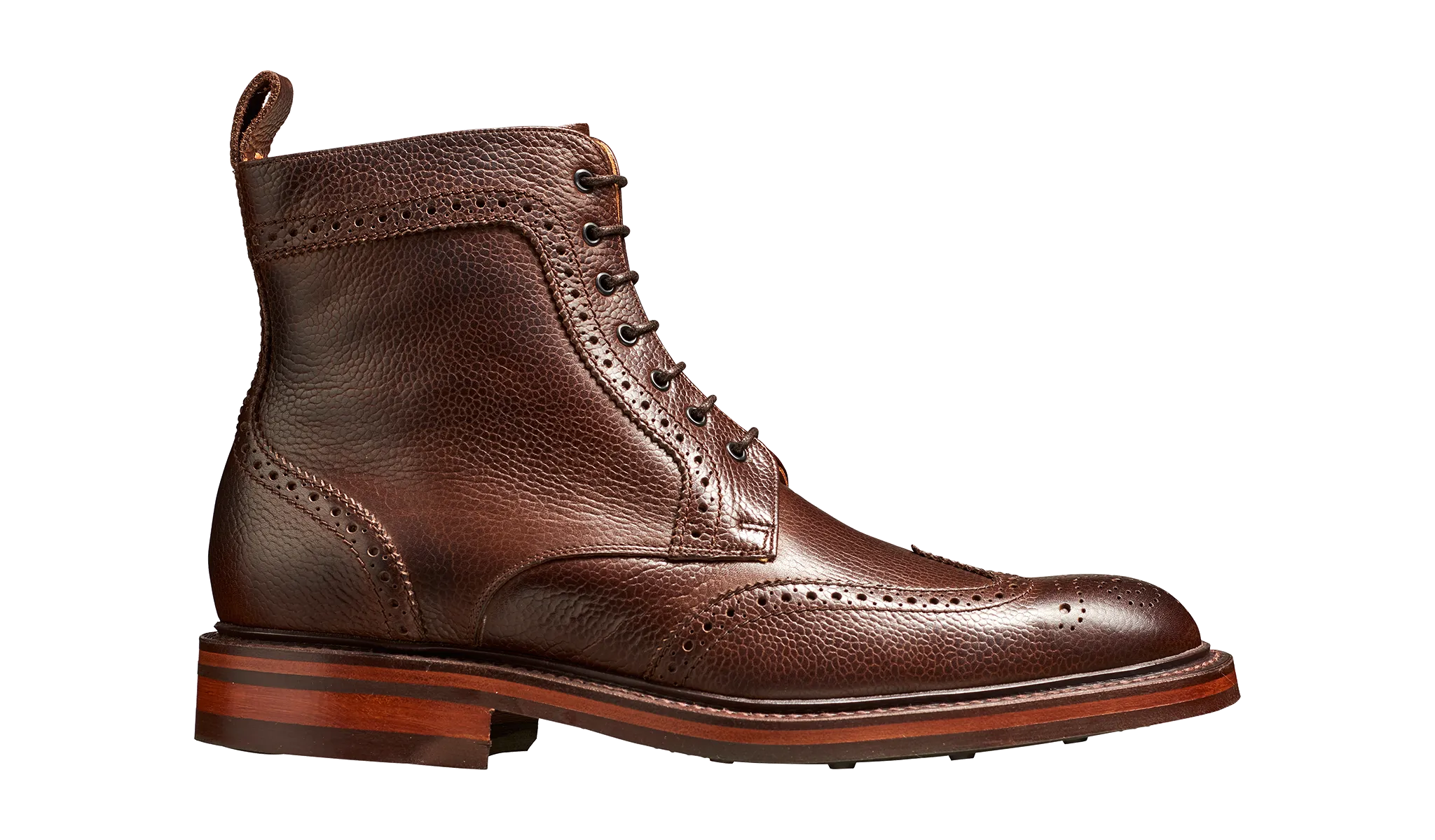 Barker Calder Rugged Wind Cap Boot-  Dark Brown Grain