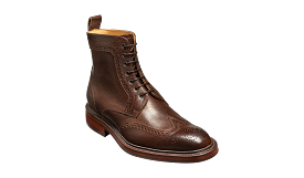 Barker Calder Rugged Wind Cap Boot-  Dark Brown Grain