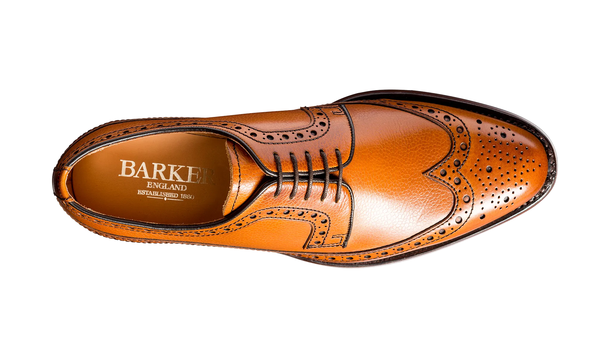 Barker Calvay Classic Long-Wing  Brogue Shoe - Cedar Grain