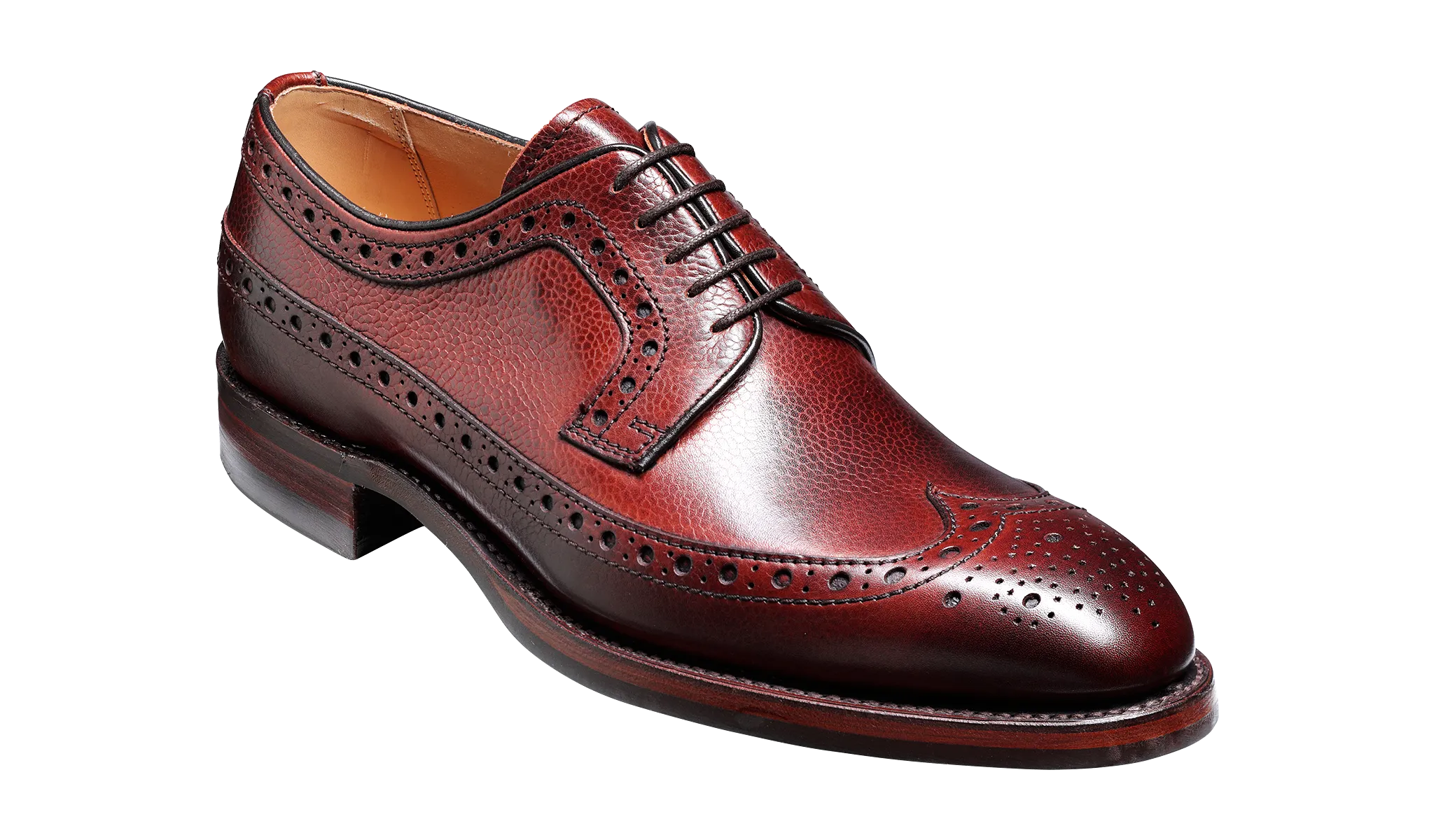 Barker Calvay Classic Long-Wing  Brogue Shoe - Cherry Grain