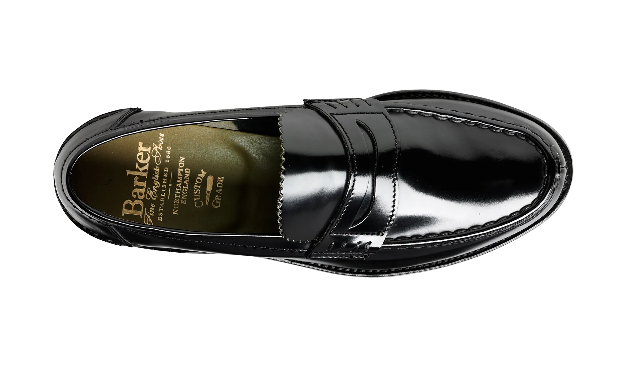 Barker Caruso Classic Penny Loafer  - Hi Shine Black