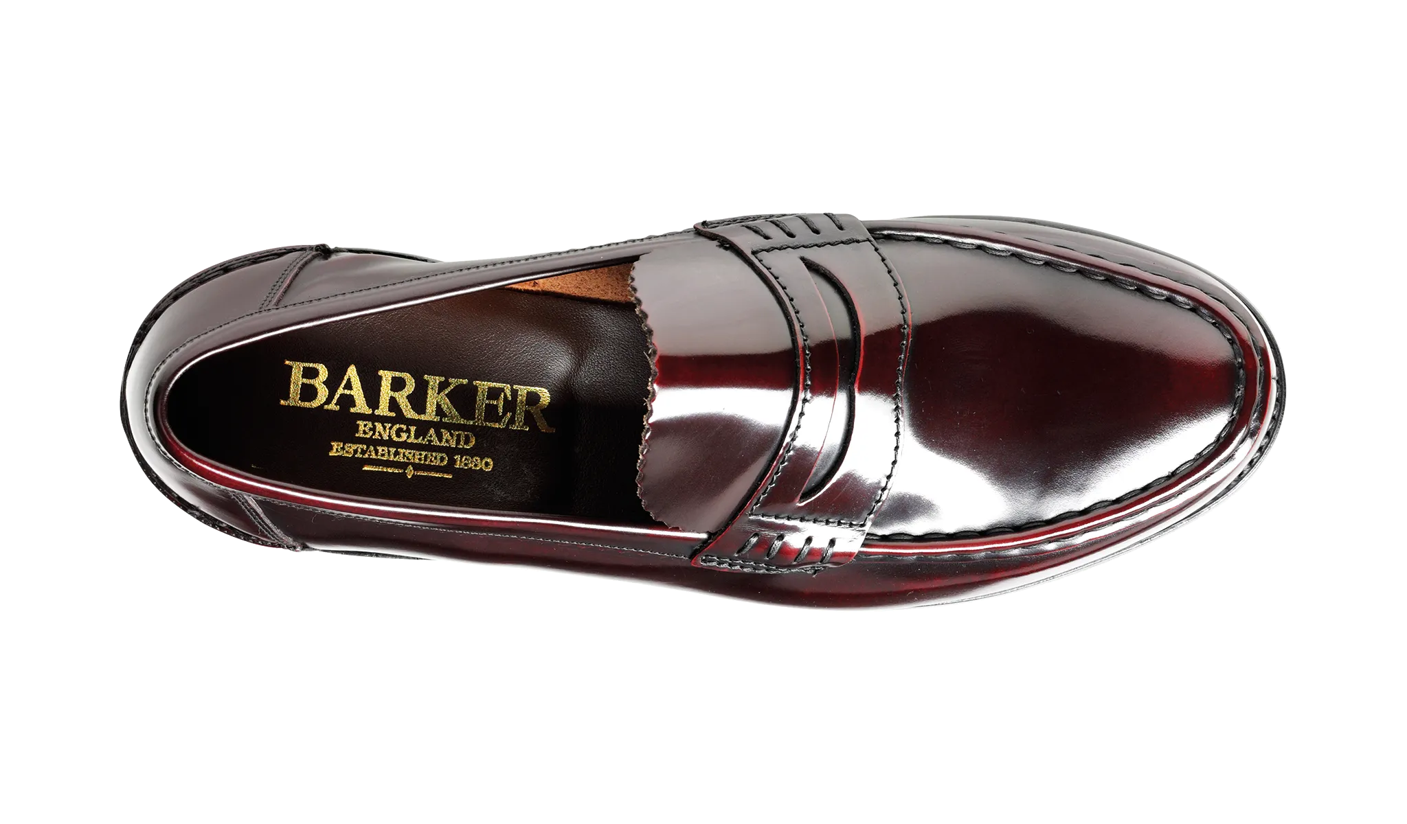 Barker Caruso Classic Penny Loafer  - Hi Shine Burgundy