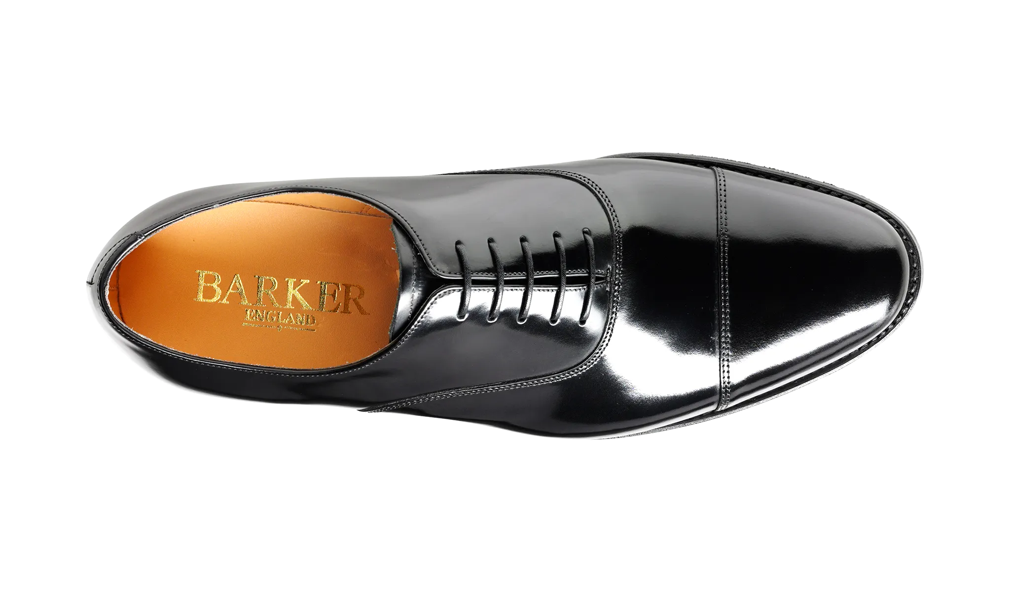 Barker Cheltenham  Classic Oxford Shoe - Hi Shine Black