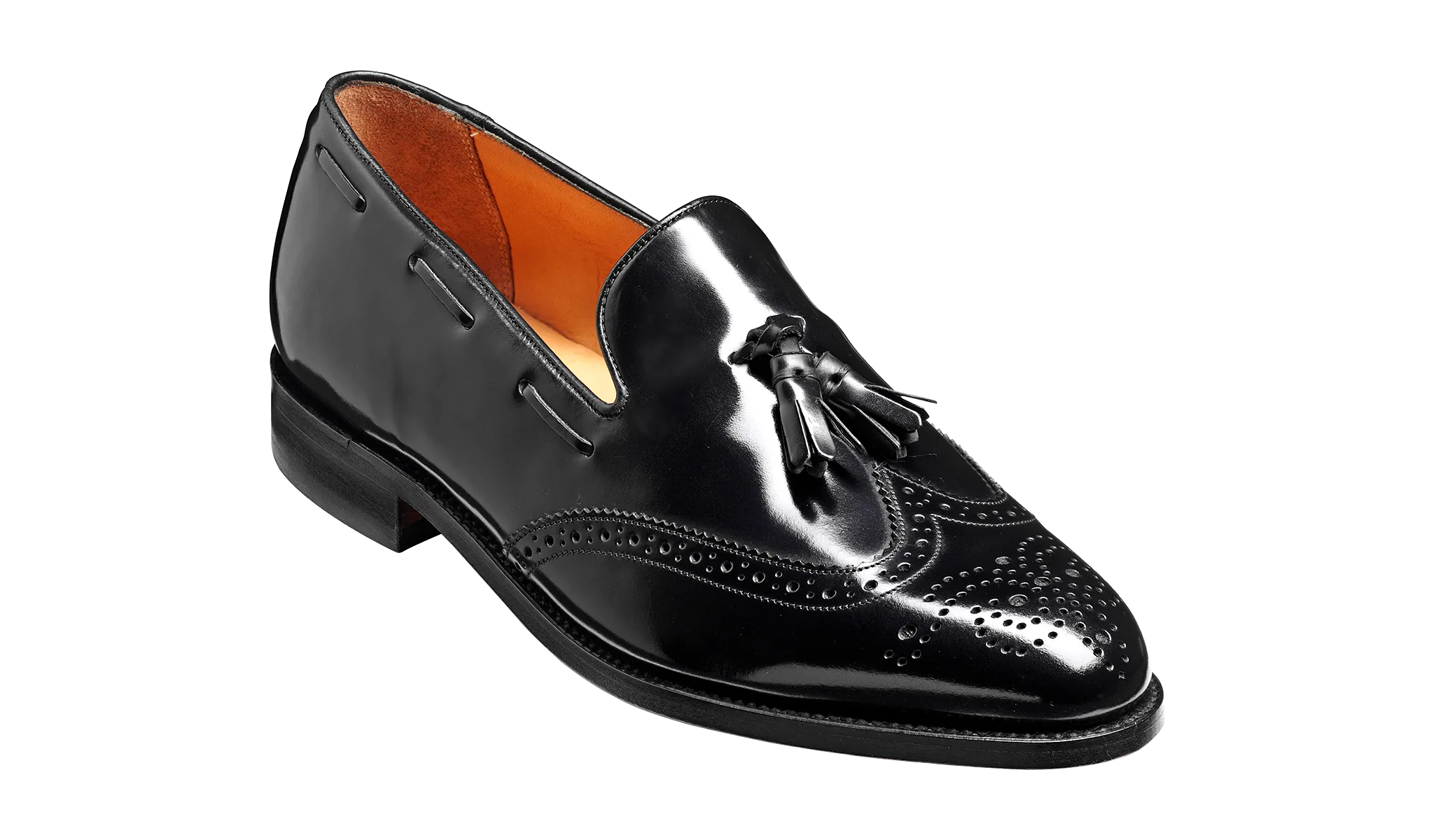 Barker Clive  Classic Wing Cap Loafer -Hi Shine Black