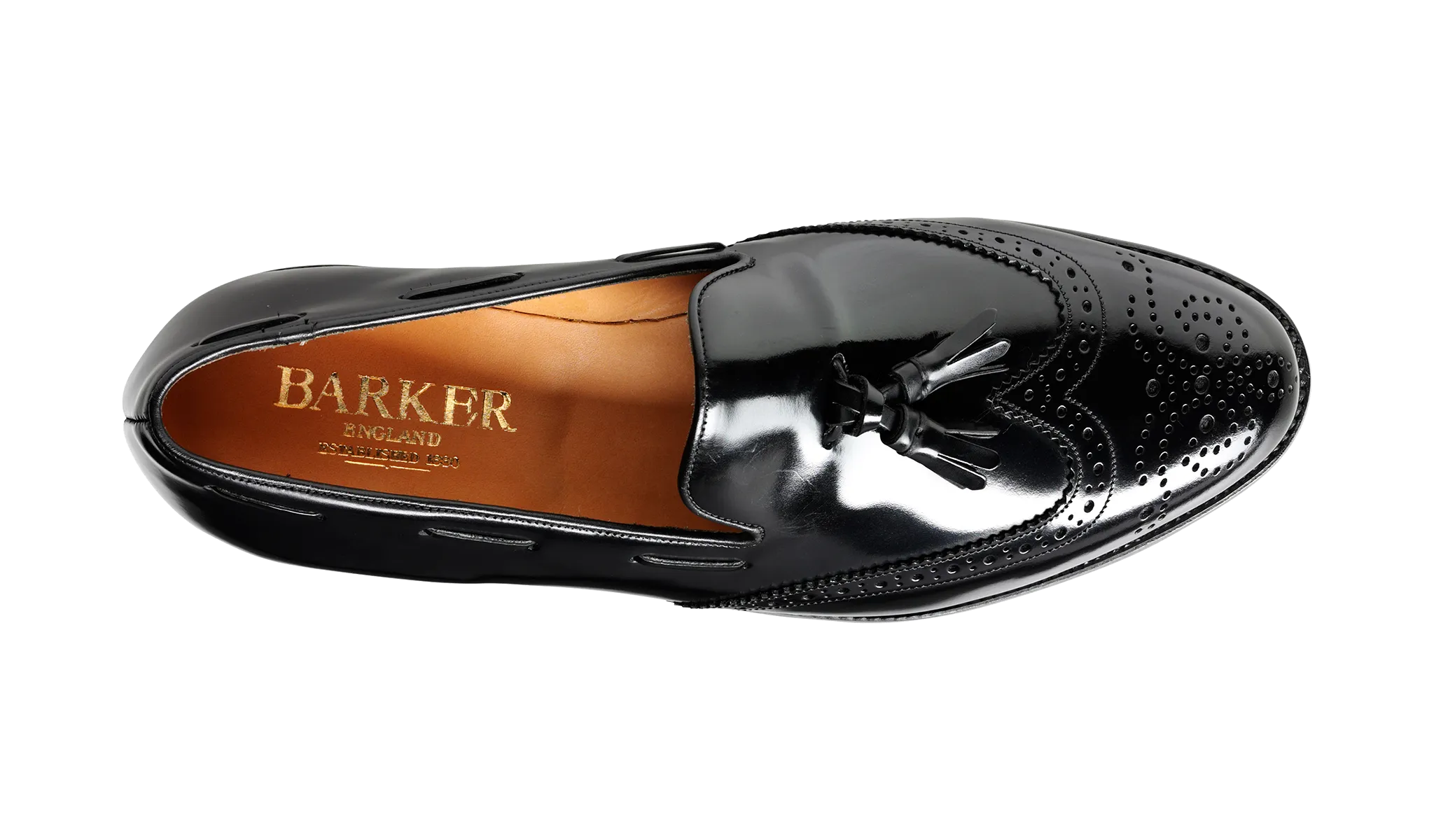 Barker Clive  Classic Wing Cap Loafer -Hi Shine Black