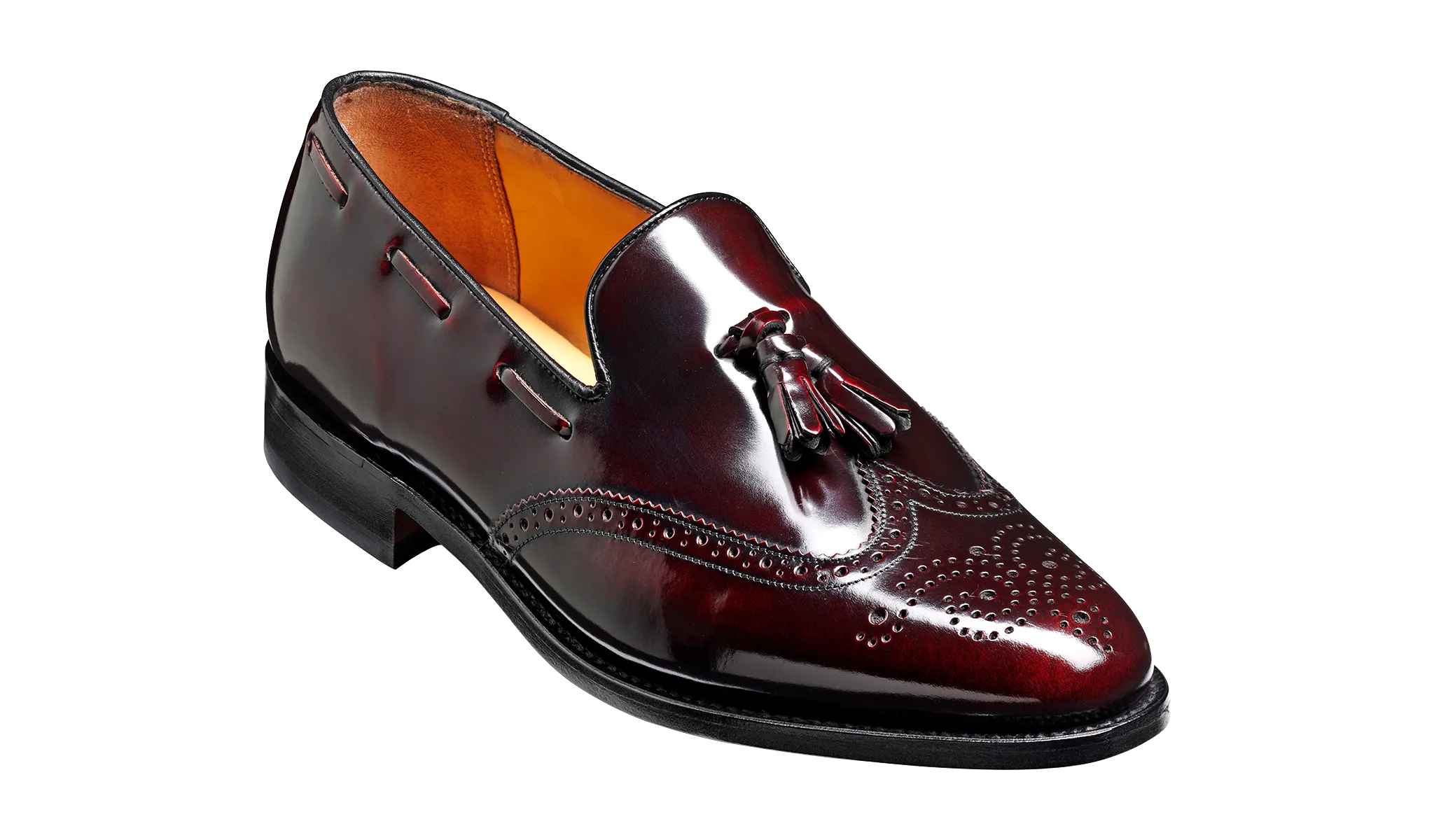 Barker Clive  Classic Wing Cap Loafer -Hi Shine Burgundy