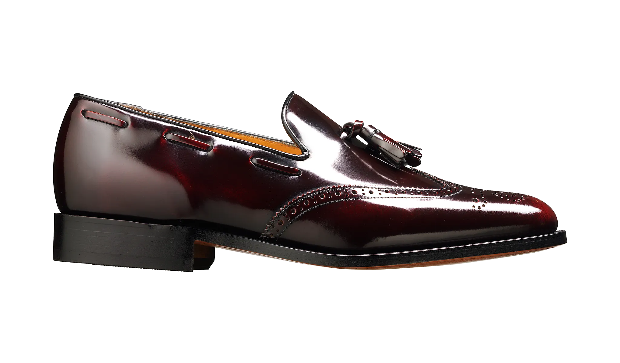 Barker Clive  Classic Wing Cap Loafer -Hi Shine Burgundy