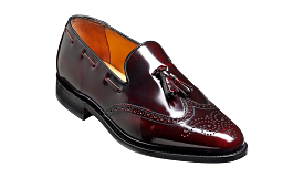 Barker Clive  Classic Wing Cap Loafer -Hi Shine Burgundy