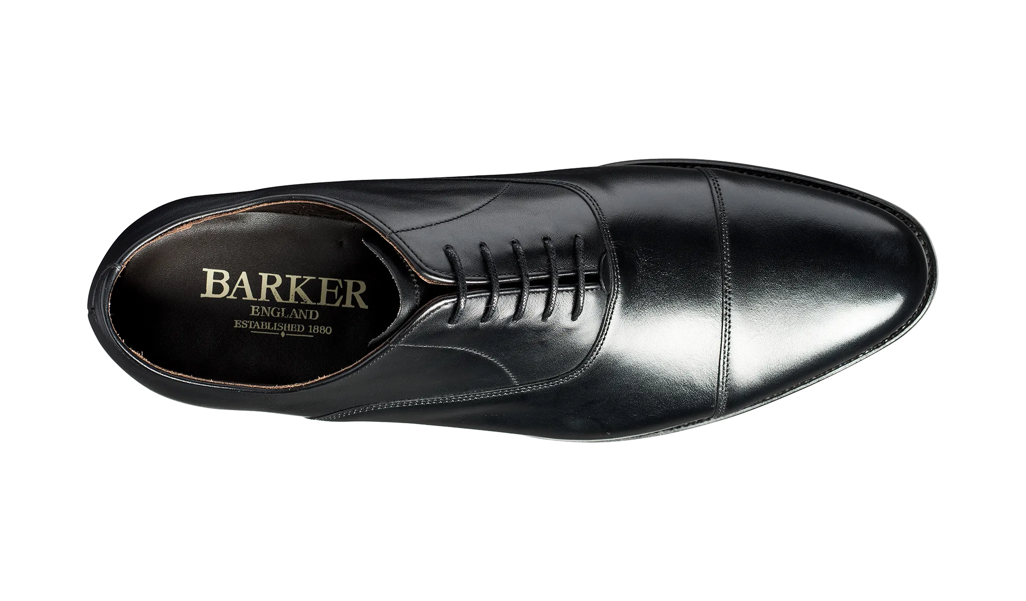 Barker Duxford  toe-cap Oxford Shoe  -Black Calf