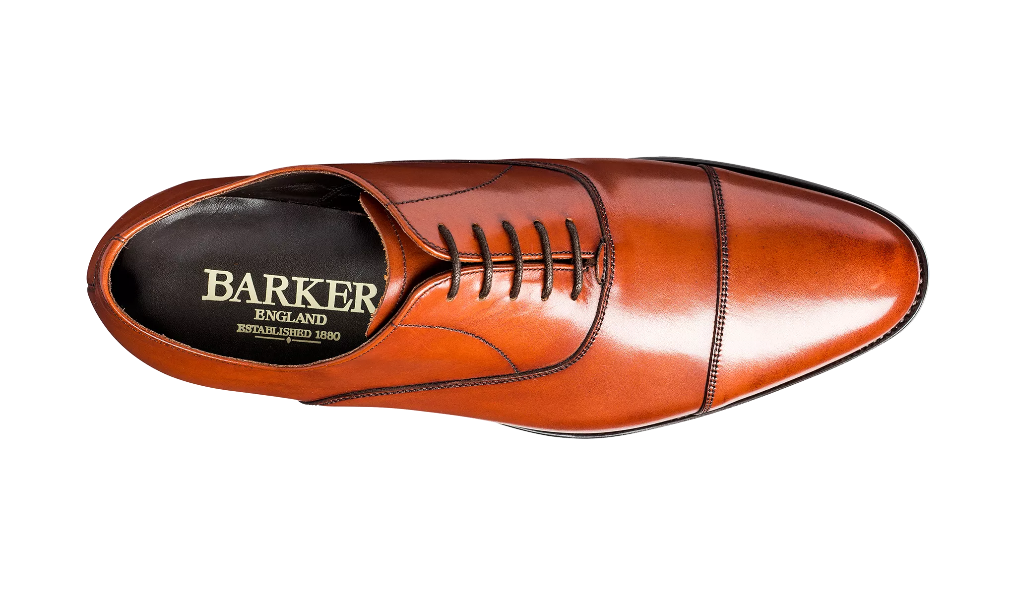 Barker Duxford  toe-cap Oxford Shoe  -Rosewood Calf