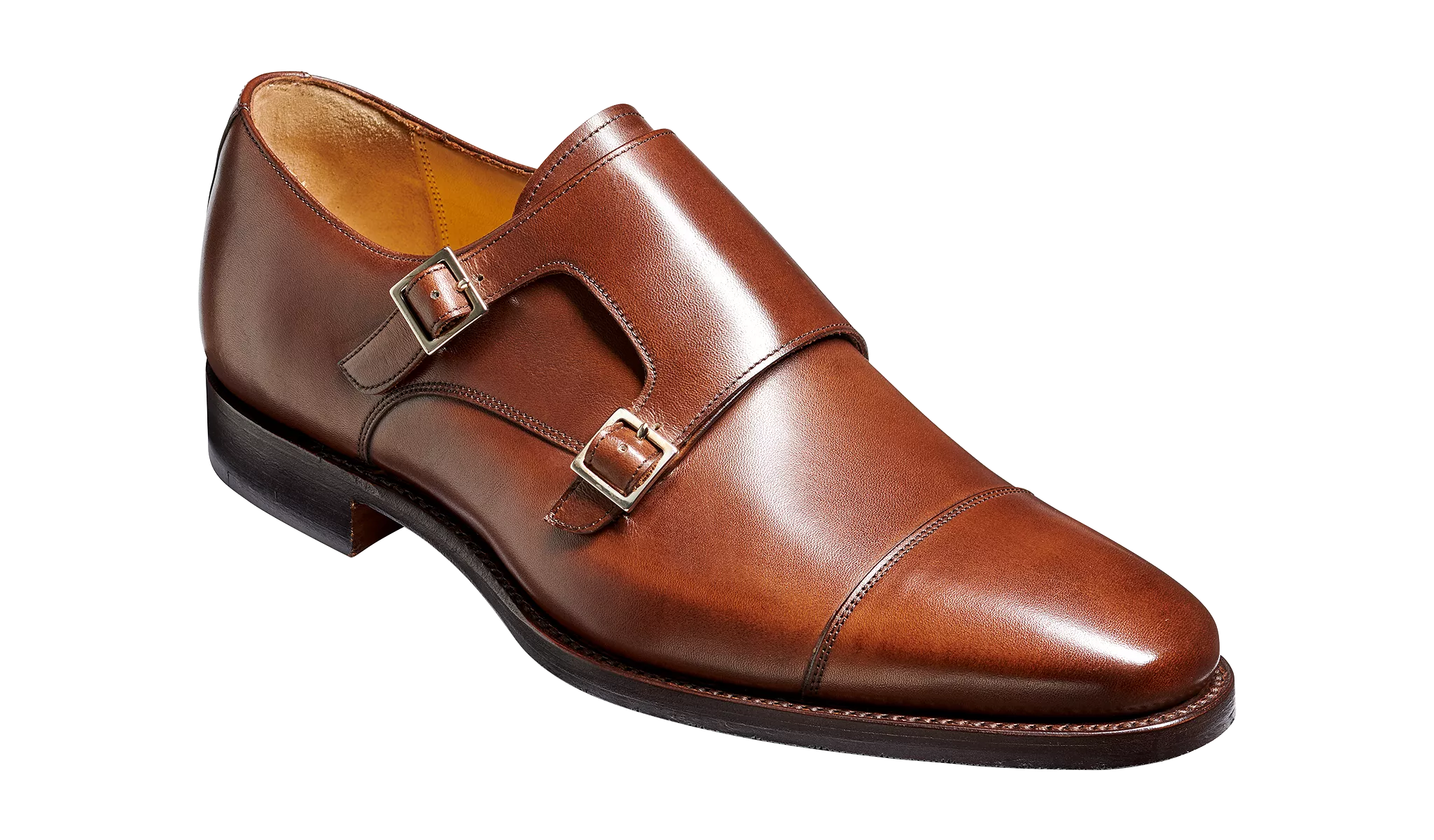 Barker  Edison uncomplicated Monk Strap - Dark Walnut Calf