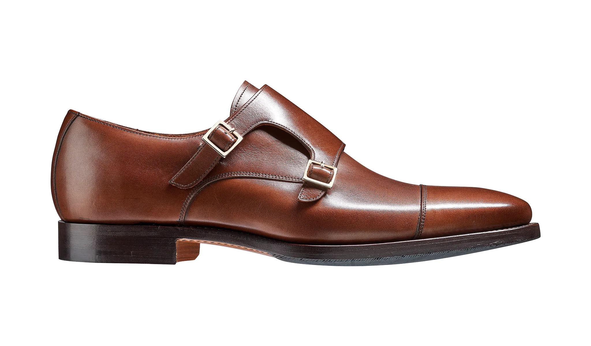 Barker  Edison uncomplicated Monk Strap - Dark Walnut Calf