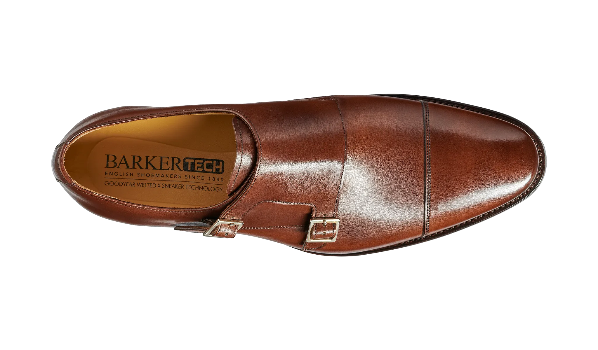 Barker  Edison uncomplicated Monk Strap - Dark Walnut Calf