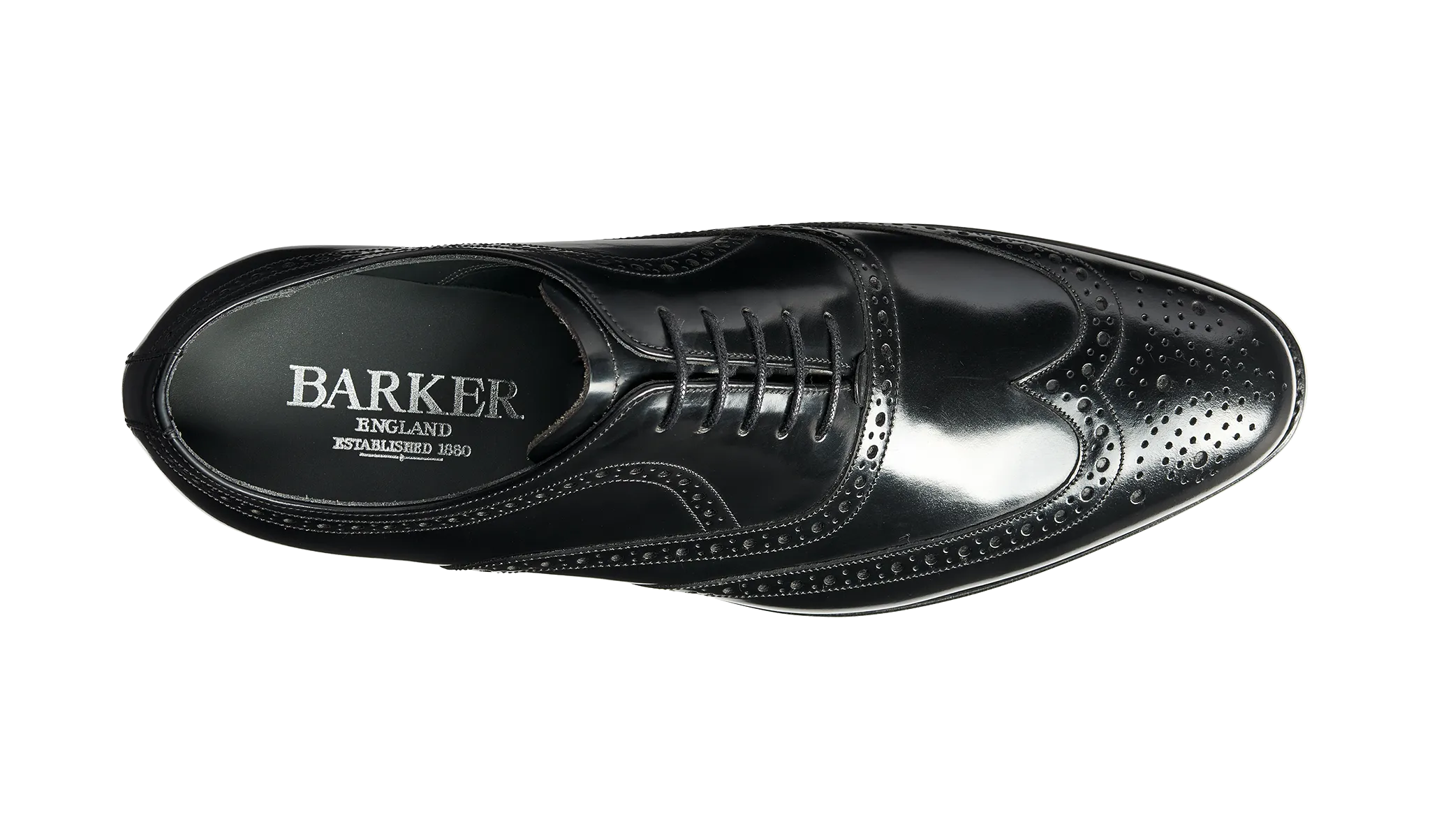 Barker Hampstead Classic Oxford brogue - Hi Shine Black