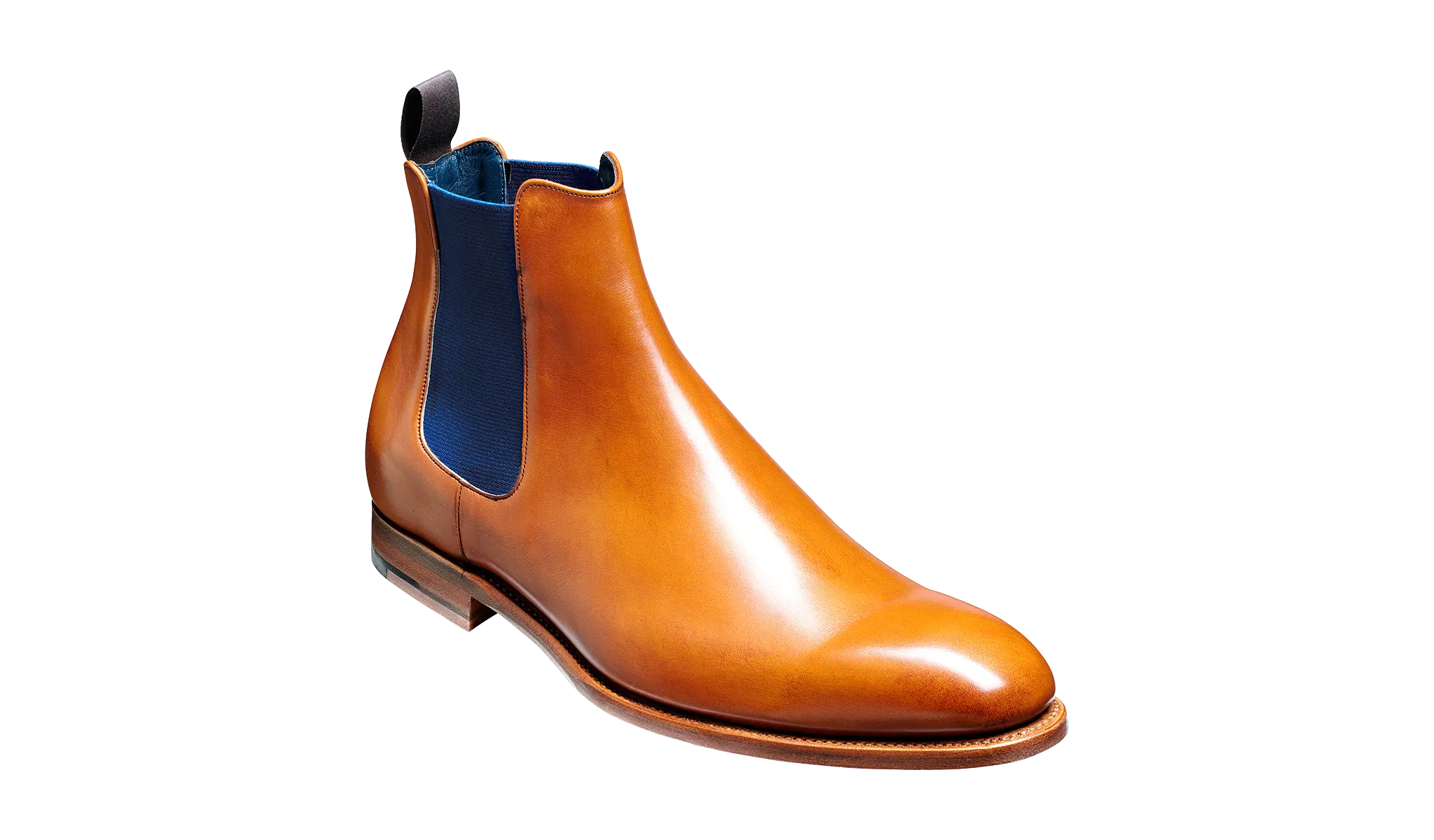 Barker Hopper Traditional Chelsea Boot- Cedar Calf / Navy Elastic