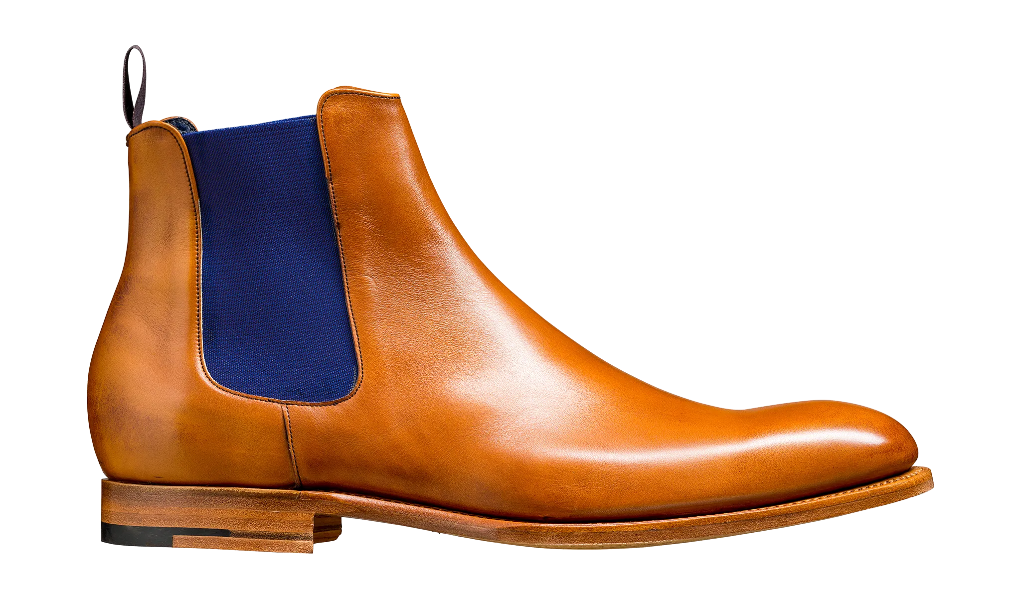 Barker Hopper Traditional Chelsea Boot- Cedar Calf / Navy Elastic