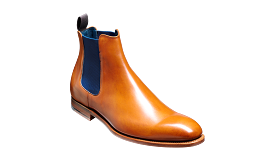 Barker Hopper Traditional Chelsea Boot- Cedar Calf / Navy Elastic