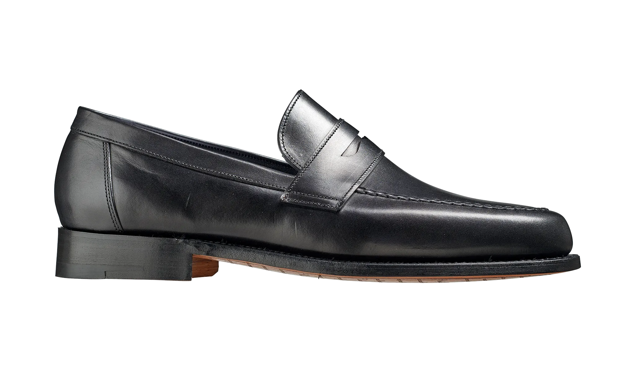 Barker Jevington Leather Loafer Shoes- Black Calf