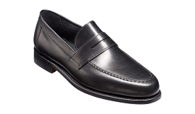 Barker Jevington Leather Loafer Shoes- Black Calf